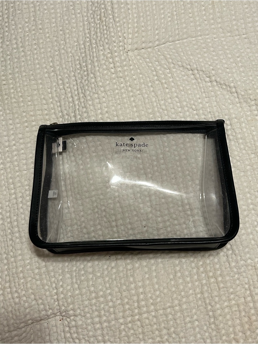 kate spade Clear Cosmetic Pouch with Black Trim Accents